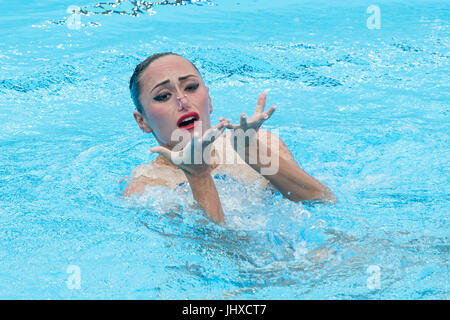 Budapest, Ungarn. 15. Juli 2017. Anna Voloshyana (UKR) Synchronschwimmen: 17. FINA World Championships 2017 Budapest Women Solo technische Routine Final Runde am Stadtpark - Városliget See in Budapest, Ungarn. Bildnachweis: Enrico Calderoni/AFLO/Alamy Live-Nachrichten Stockfoto