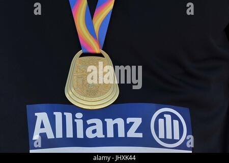 Stratford, UK. 17. Juli 2017. Die Vorderseite der gold-Medaille. Para Leichtathletik-Weltmeisterschaften. London-Olympia-Stadion. Queen Elizabeth Olympic Park. Stratford. London. VEREINIGTES KÖNIGREICH. 17.07.2017. Bildnachweis: Sport In Bilder/Alamy Live-Nachrichten Stockfoto