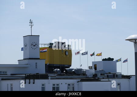 Southport, England. 17. Juli 2017. Überblick über das Clubhaus und die Tribünen auf dem 146. Open Golf Championship in Royal Birkdale Golf Club Credit: Motofoto/Alamy Live News Stockfoto