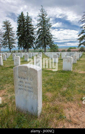 Der Friedhof am Little Bighorn National Monument in Montana. Stockfoto