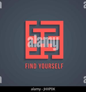 Konzept der finden sich mit Labyrinth Stock Vektor