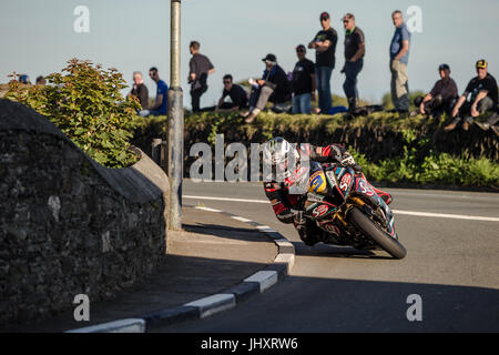 Road Racing Aktion aus dem südlichen 100 Straße Rennen 2017, Insel Man Fahrer wie Michael Dunlop, Ivan kneen lintin, Dan und Dean Harrison Stockfoto