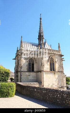 Saint-Hubert gotische Kapelle mit Leonardo da Vinci Grab, Amboise, Loiretal, Frankreich, Europa, UNESCO-Weltkulturerbe Stockfoto