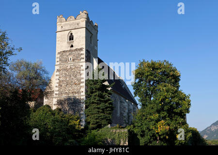 Kirche in St. Michael / der Donau, Wachau, Niederösterreich, Österreich - Kirche in St. Michael / Donau, Österreich, Niederösterreich, Region Wachau, Ki Stockfoto