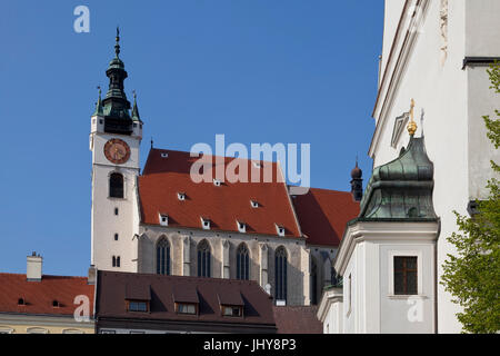 Piaristenkirche, Cremes / der Donau, Wachau, Niederösterreich, Österreich - Kirche der Piaristen in Krems / Donau, Österreich, Niederösterreich, Region Wachau Stockfoto