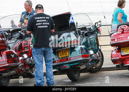 Honda Goldwing Motorräder bei der Licht-Parade Scarborough, North Yorkshire, UK. Stockfoto