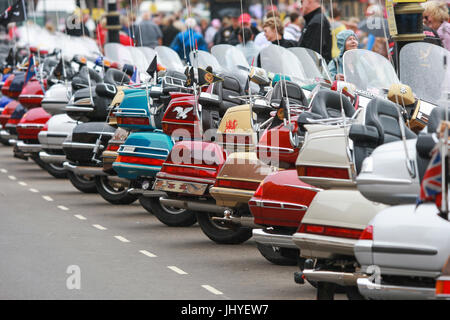 Honda Goldwing Motorräder bei der Licht-Parade Scarborough, North Yorkshire, UK. Stockfoto