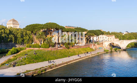 Tiberinsel auf dem Tiber, Rom Italien Stockfoto