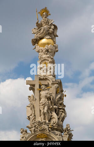 Dreifaltigkeitssäule in Retz, Wein Viertel, Niederösterreich, Österreich - Dreifaltigkeitssäule in Retz, Wein Quartal Region, Niederösterreich, Österreich, Dreifaltigkei Stockfoto