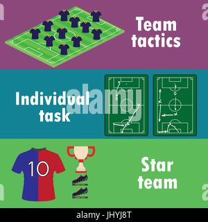 Die Bedingungen der Erfolg des Teams im Fußball, Banner oder Infografiken, Vektor Stock Vektor