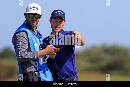 Englands Danny Willett tagsüber Praxis zwei The Open Championship 2017 im Royal Birkdale Golf Club, Southport. Stockfoto