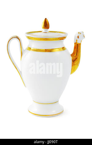 Antike Kaffeekanne aus des 19. Jahrhunderts (Biedermeier-Zeit), mit Löwen Form Auslauf Stockfoto