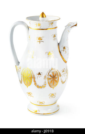 Antike Kaffeekanne aus des 19. Jahrhunderts (Biedermeier-Zeit), mit Löwen Form Auslauf Stockfoto