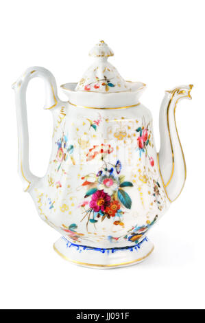 Antike Kaffeekanne aus des 19. Jahrhunderts (Biedermeier-Zeit), mit Löwen Form Auslauf Stockfoto