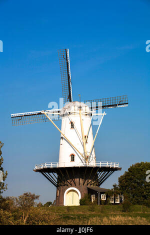 Europa, Niederlande, Zeeland, Windmühle De Koe in der Nähe des Dorfes Veere auf der Halbinsel Walcheren. Stockfoto