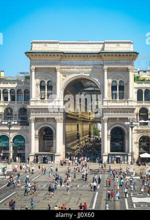 Galleria Vittorio Emanuele II in Mailand, ist Italiens älteste Shopping Mall und enthält das Town House Galleria, ein 5-Sterne Hotel Stockfoto