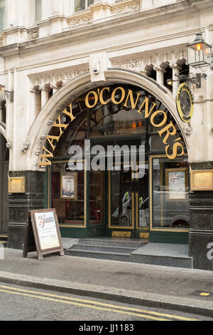 Wachsartige O'Connors Irish Pub, Rupert Street, London, England, Vereinigtes Königreich. Stockfoto