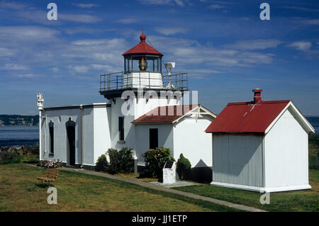 Punkt Nr. Leuchtturm, Punkt-No-Point Park, Hansville, Washington Stockfoto