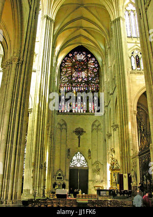 Verschiedene innen Blick auf die Kathedrale von Amiens, Frankreich, am 07.05.2006 Stockfoto