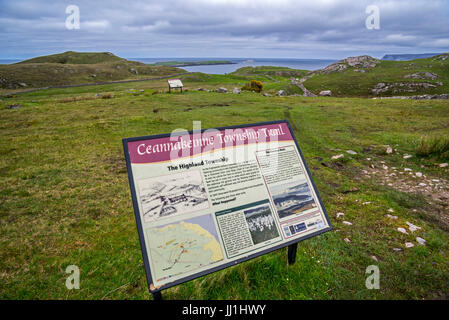 Ceannabeinne, blühende Gemeinde bis der Highland Clearances 1842, ruiniert jetzt Dorf in der Nähe von Durness, Sutherland, Schottisches Hochland, Schottland, UK Stockfoto