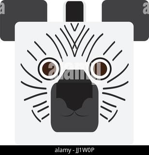 Isolierte Zebra Gesicht Stock Vektor
