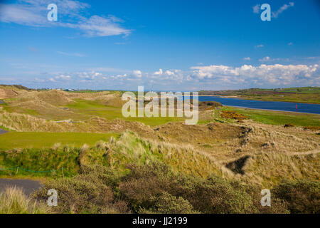 Portstewart Golf Nordirland - Links Golfplatz zwischen der Mündung und das Meer in der Nähe von Portrush. Stockfoto