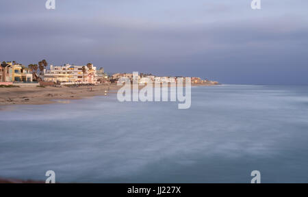 Ansicht von Imperial Beach, San Diego, vom Pier bei Sonnenuntergang Stockfoto