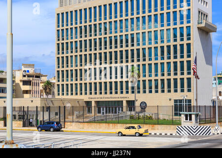 Amerikanische Botschaft, US-Botschaft, Botschaft der Vereinigten Staaten von Amerika, in Vedado, Havanna, La Habana, Kuba Stockfoto