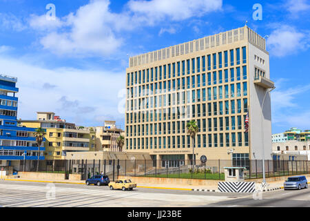 Amerikanische Botschaft, US-Botschaft, Botschaft der Vereinigten Staaten von Amerika, in Vedado, Havanna, La Habana, Kuba Stockfoto