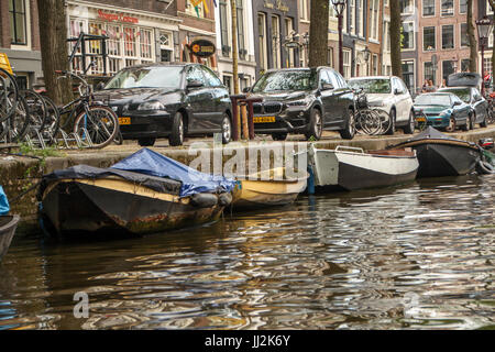 Les Canaux d, Patrimoine Unesco, Pays-Bas - Kanäle von Amsterdam, UNESCO-Welterbe, Niederlande Stockfoto