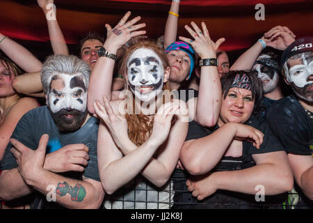 Eighth (Insane Clown Posse Fans) bei einem ICP-Konzert im Adler/Rave Club in Milwaukee, Wisconsin. Stockfoto