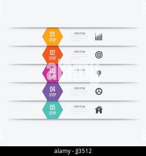 Vektor-Illustration Infografiken fünf Optionen Stock Vektor