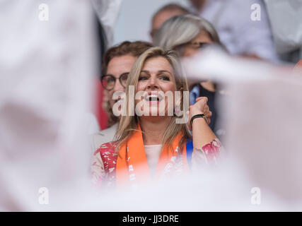 Utrecht, Niederlande. 16. Juli 2017. Maxima Zorreguieta Fußball: niederländische Königin Maxima Zorreguieta auf der Tribüne während der UEFA Women's EURO 2017 den Niederlanden Gruppe A match zwischen Niederlande 1-0 Norwegen am Stadion Galgenwaard in Utrecht, Niederlande. Bildnachweis: Maurizio Borsari/AFLO/Alamy Live-Nachrichten Stockfoto