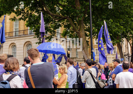 London, UK - 23. Juni 2017: Anti-Brexit-Protest in Whitehall in London Stockfoto