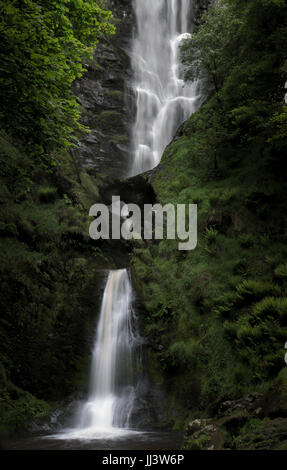 Pistyll Rhaeadr-Wasserfall in der Mitte Wales. UK Stockfoto