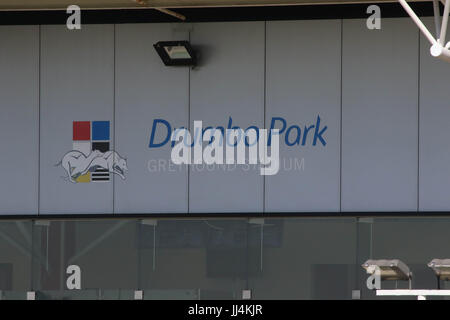 Drumbo Park Greyhound Stadium, Lambeg, Nordirland. Stockfoto