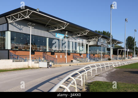 Drumbo Park Greyhound Stadium bei Lambeg, Nordirland. Stockfoto