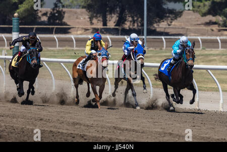 Horse racing-Action auf der Cal Expo in Sacramento, Kalifornien. Stockfoto