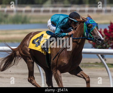 Horse racing-Action auf der Cal Expo in Sacramento, Kalifornien. Stockfoto