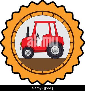 isolierte Traktor Runde Symbol Symbol Vektor Illustration Grafik-design Stock Vektor