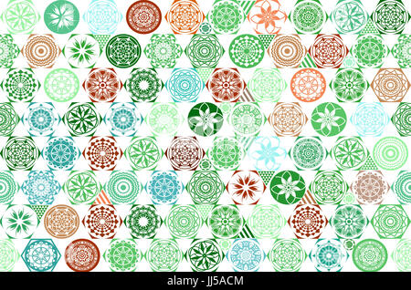 Vektor nahtlose Mega Gorgeous nahtlose Patchwork-Muster aus dunklen grün-weißen marokkanisch, portugiesischen Fliesen, Azulejo, arabisches Ornament. Islamische Stockfoto