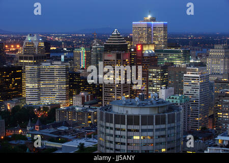 Montreal,Canada,17,July,2017.close-Up-Ansicht der Innenstadt von Montreal in der Nacht. Kredit: Mario Beauregard/Alamy Live-Nachrichten Stockfoto