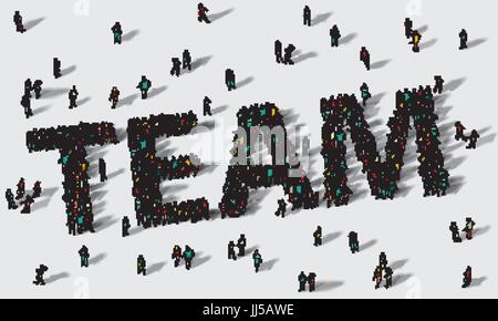 Team Arbeit große Gruppe Menschen. Stock Vektor