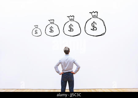 Gewinn-Wachstum-Finanzkonzept, Geld und Investitionen Stockfoto