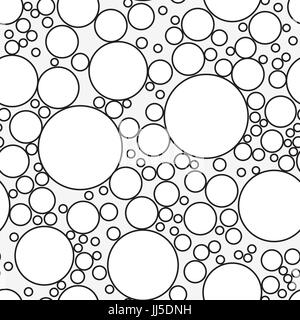 Nahtlose Muster mit Seifenblasen isoliert auf weißem Hintergrund. Stock Vektor