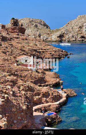 Cala Morell Menorca Minorca Spanien Stockfoto