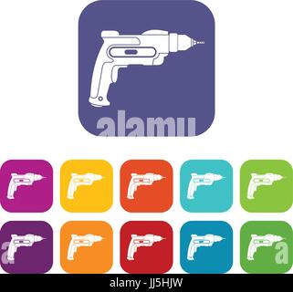 Hand-Bohrer-Symbole-set Stock Vektor