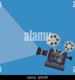 farbigen Hintergrund mit Filmprojektor Stock Vektor