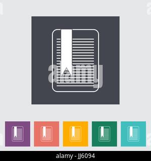 Lesezeichen. Einzelne flache Symbol. Vektor-Illustration. Stock Vektor