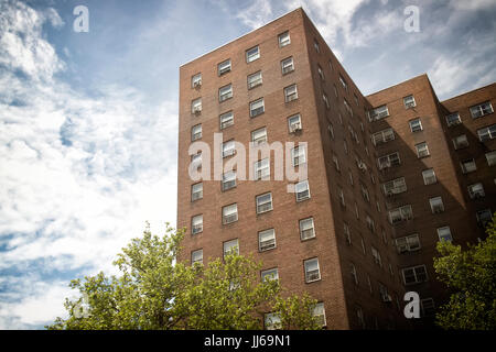 Wohnblocks auf 125th Street in Harlem New York City Stockfoto
